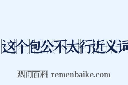 这个包公不太行近义词是什么意思的图片